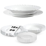 Set di stoviglie KADAX da 18 piatti, colore bianco