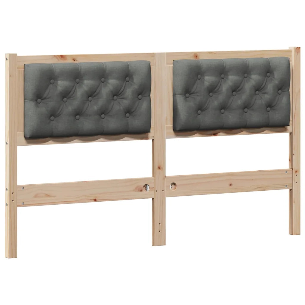 Testiera marrone e grigio scuro 140 cm Legno di pino massello 879010