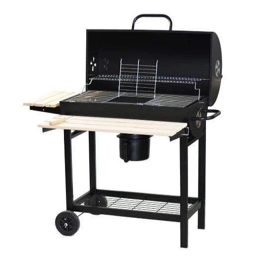 BARBECUE A CARBONE CON COPERCHIO GRIGLIA INOX 70X37 CM RIPIANI 108X72X101 GRINGO