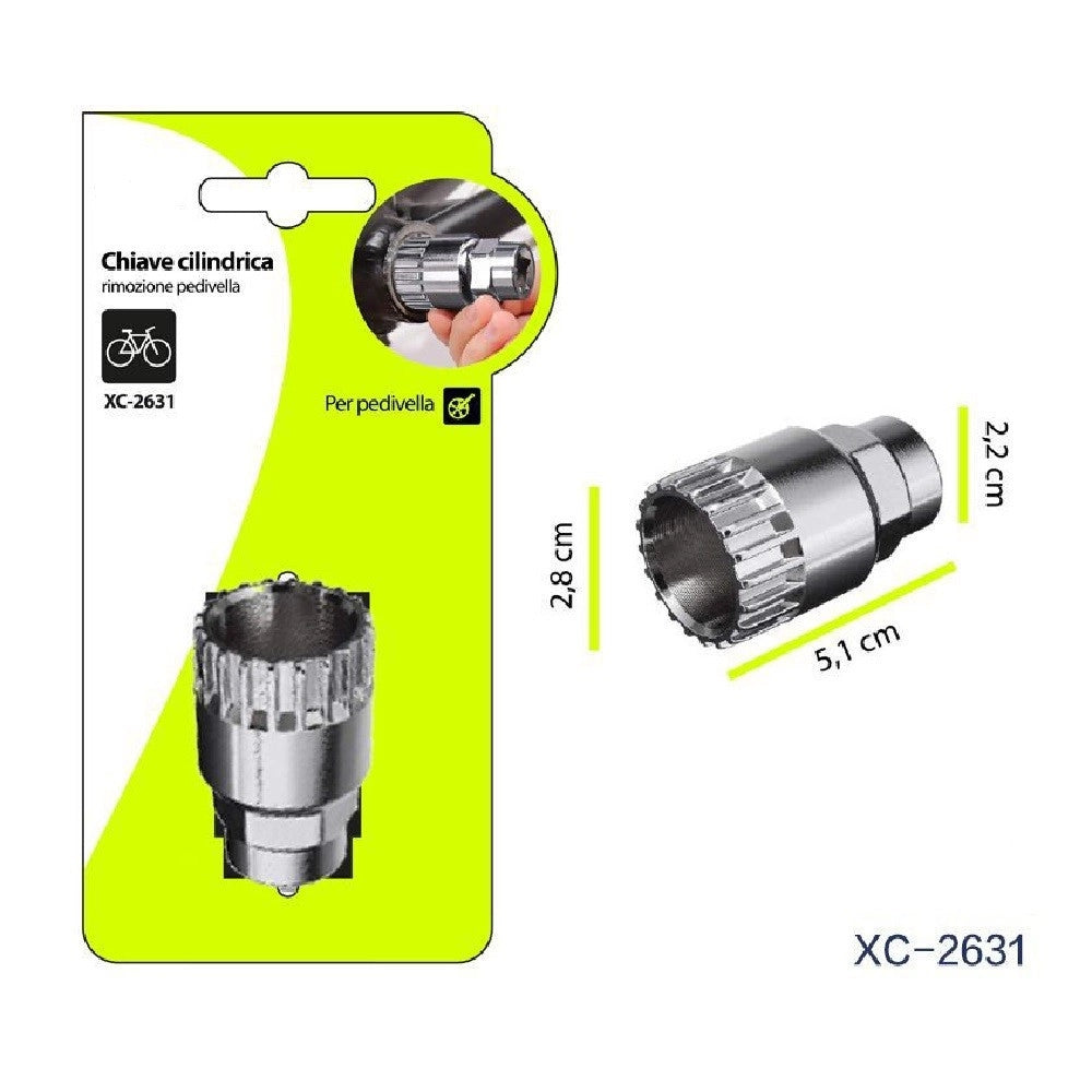 Trade Shop - Chiave Cilindrica Strumento Rimozione Riparazione Pedivella Pedale Bici Xc-2631 -