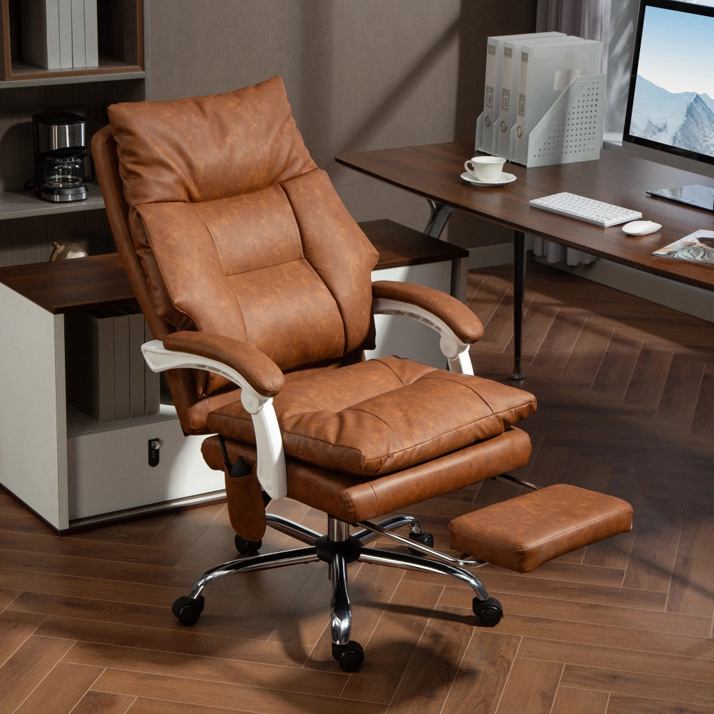 Sedia da ufficio ergonomica ¨C Minimal ¨C marrone, imbottita, schienale regolabile