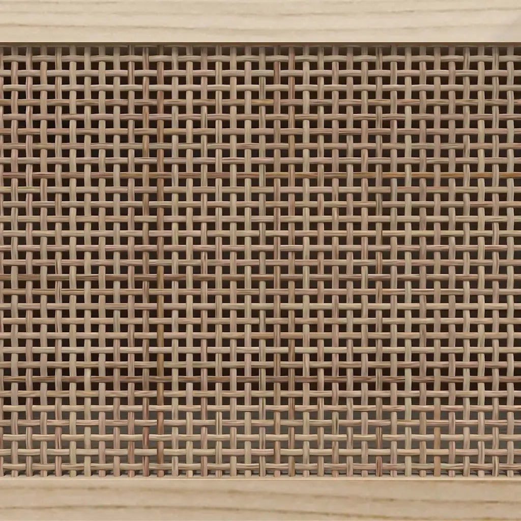 Mobile TV-Credenza per TV-Console TV Marrone 80x30x40 cm Massello Pino e Rattan Naturale