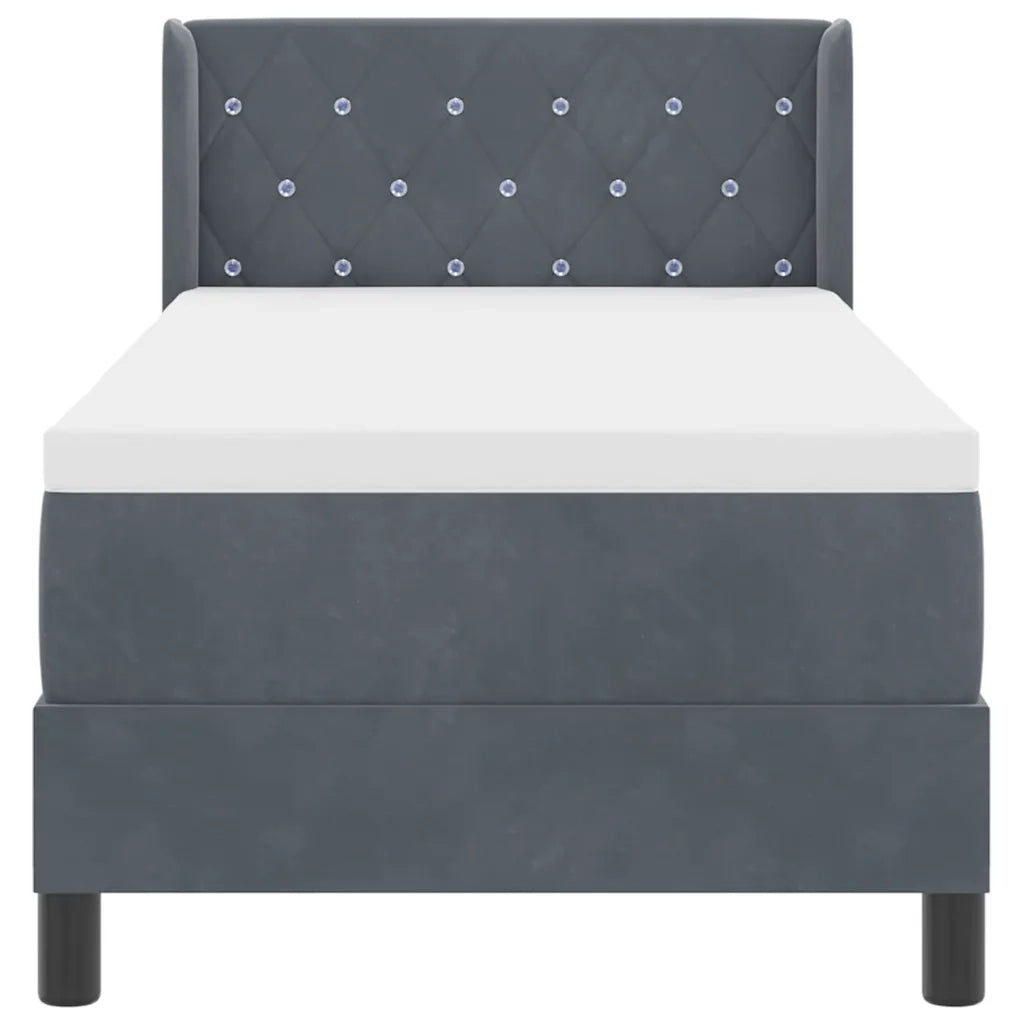 Letto a molle con testiera Grigio scuro 200 x 80 cm Velluto 3341385