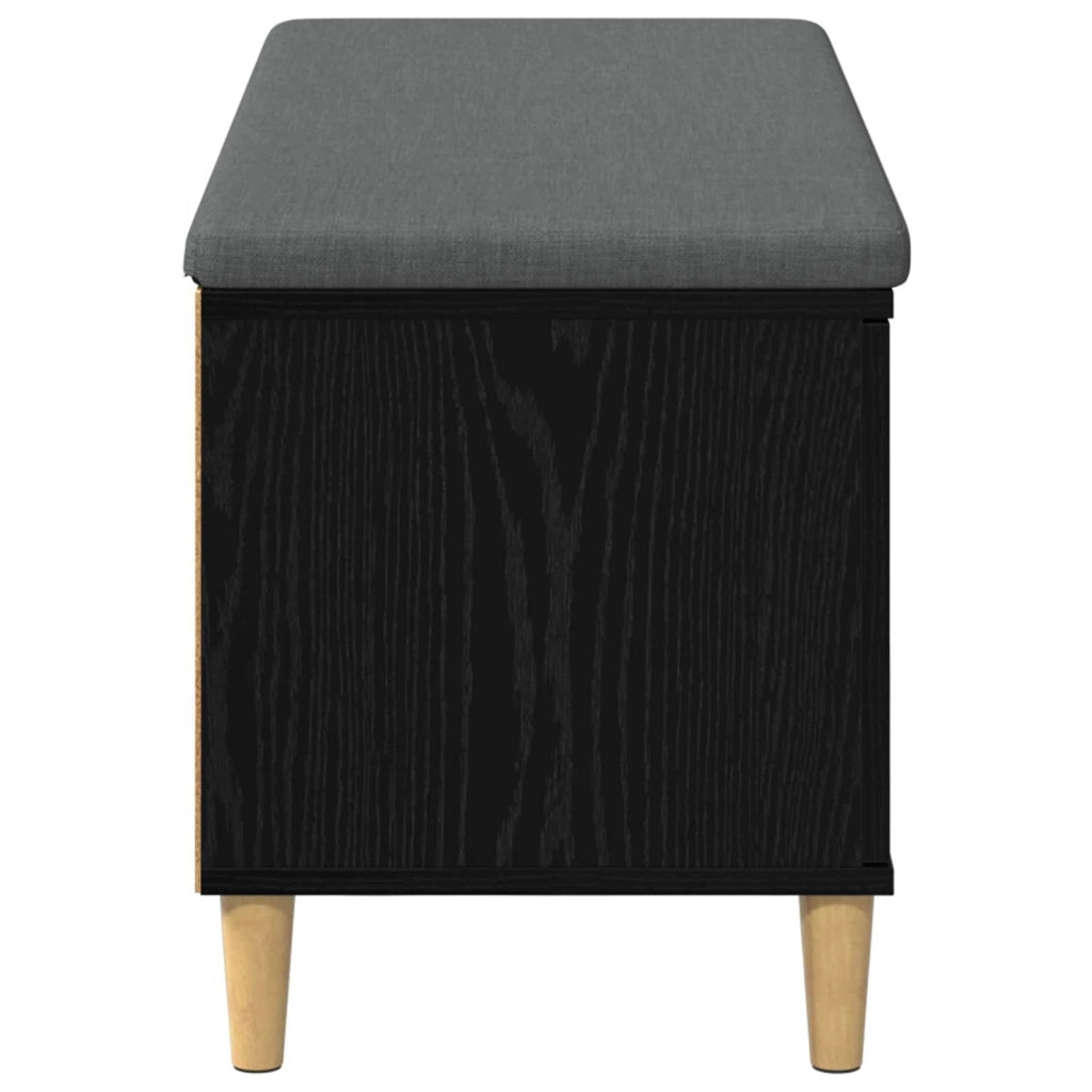 Panca per ingresso con cuscino Rovere Nero 100 x 38 x 46 cm 891537