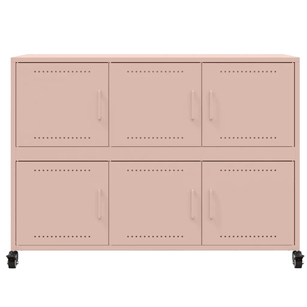 Credenza | Madia | Buffet da pranzo | Armadio da pranzo Rosa 100,5x39x72 cm in Acciaio
