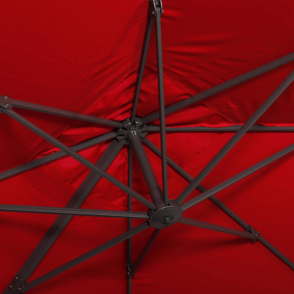 Ombrellone rettangolare decentrato in alluminio 3x3m, rosso