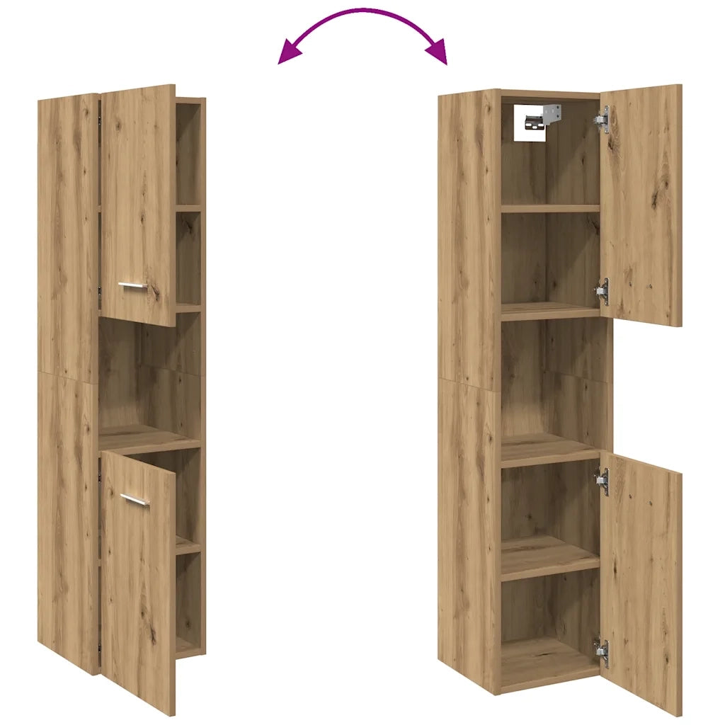 Mobile Pensile Bagno | Armadio da bagno Rovere Artigianale 30x30x130cm Truciolato