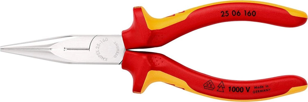 Knipex 25 06 160 Pinza a becchi piatti con tronchese Lunghezza 160 mm Peso 146 g colore Arancione Rosso