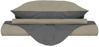 Copripiumino con Sacco e Federe Doubleface Tortora/Fumo Singolo