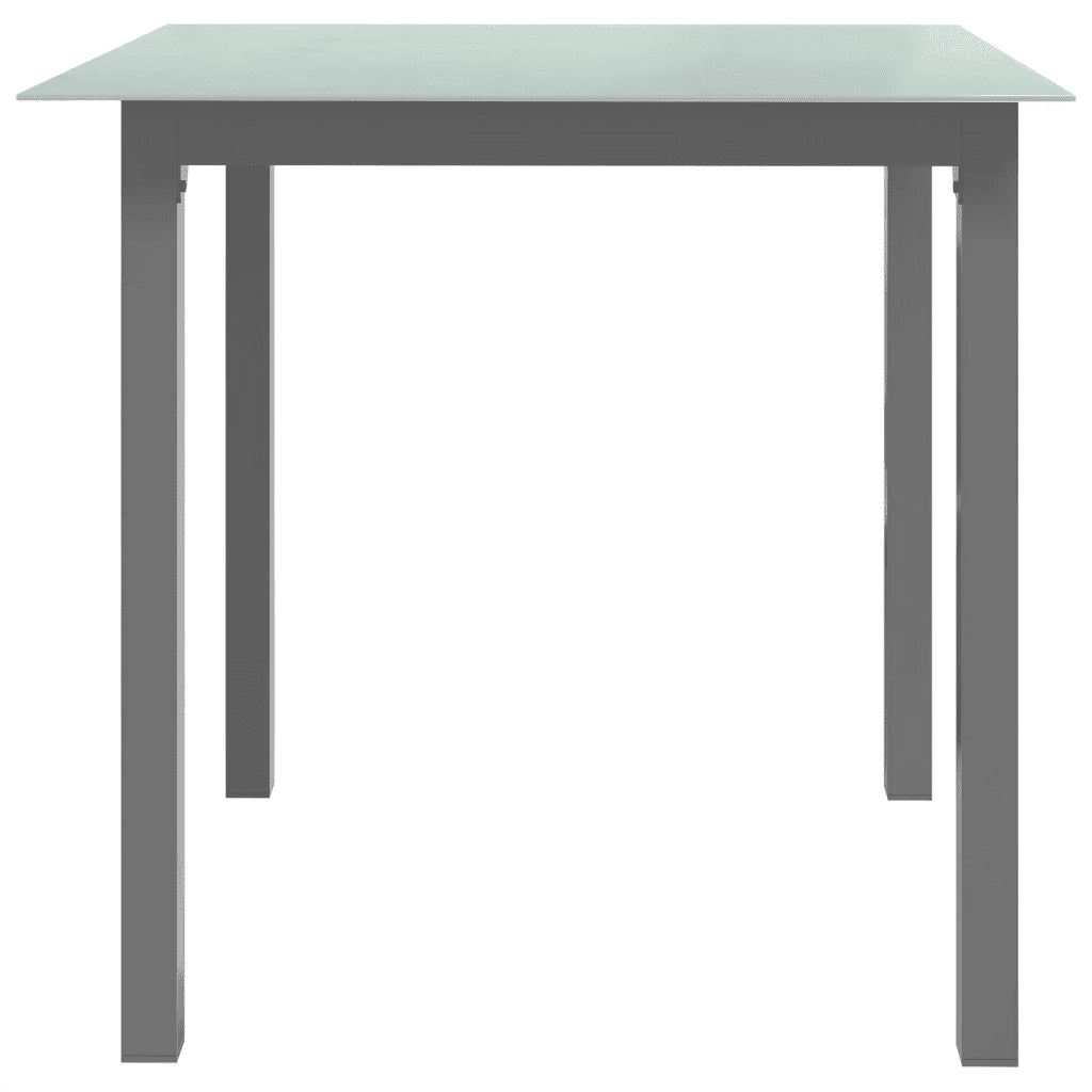 Tavolo da Giardino | Tavolino da esterno Antracite 80x80x74 cm in Alluminio e Vetro