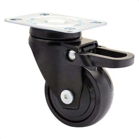 Design 3C - Apparecchio per mobili - nero, cerchio morbido, diametro Ø 50 mm, blocco totale, bioccoli, carico 50 kg - 01235201