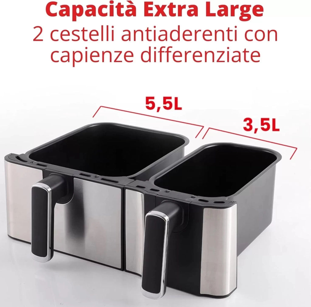 FRIGGITRICE ARDES AD ARIA DUAL DOPPIO CESTELLO TEMPERARURA 80/200