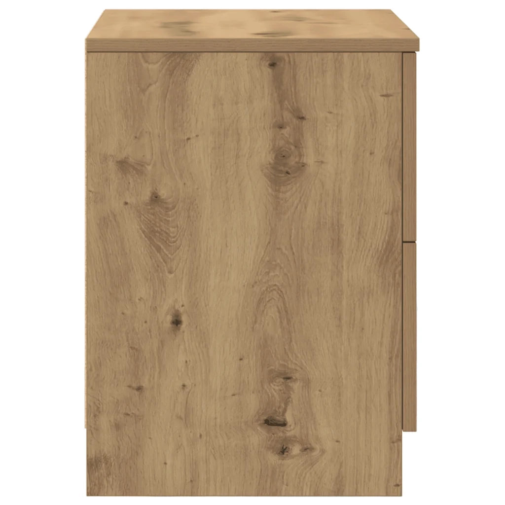 Comodini 2 pz con 2 cassetti rovere artigianale 40x36x50 cm 858802