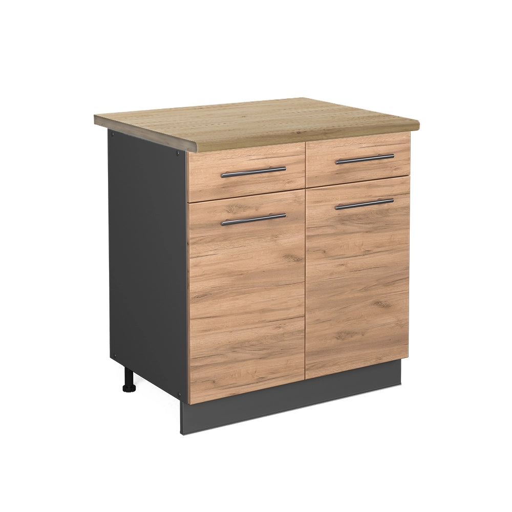 Mobiletto base per cucina Fame-Line Rovere dorato/Antracite 80 cm, PL Rovere Vicco