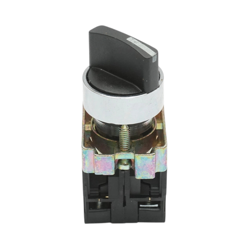 Selettore a 2 posizioni nero con blocco 1NO+1NC, 400V/10A, LAY5-BD25C Breckner Germany