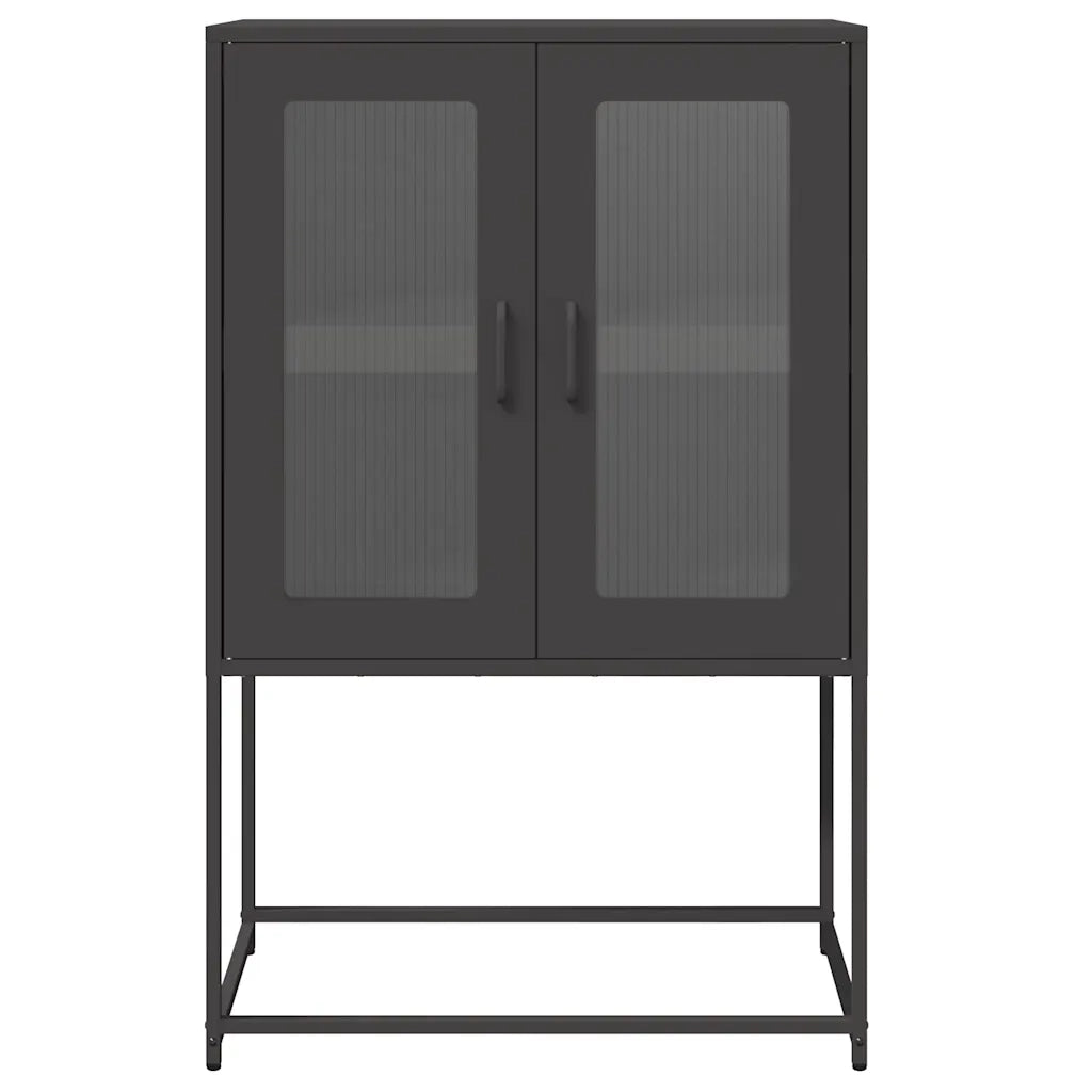 Credenza | Madia | Buffet da pranzo | Armadio da pranzo Nera 68x39x107 cm in Acciaio