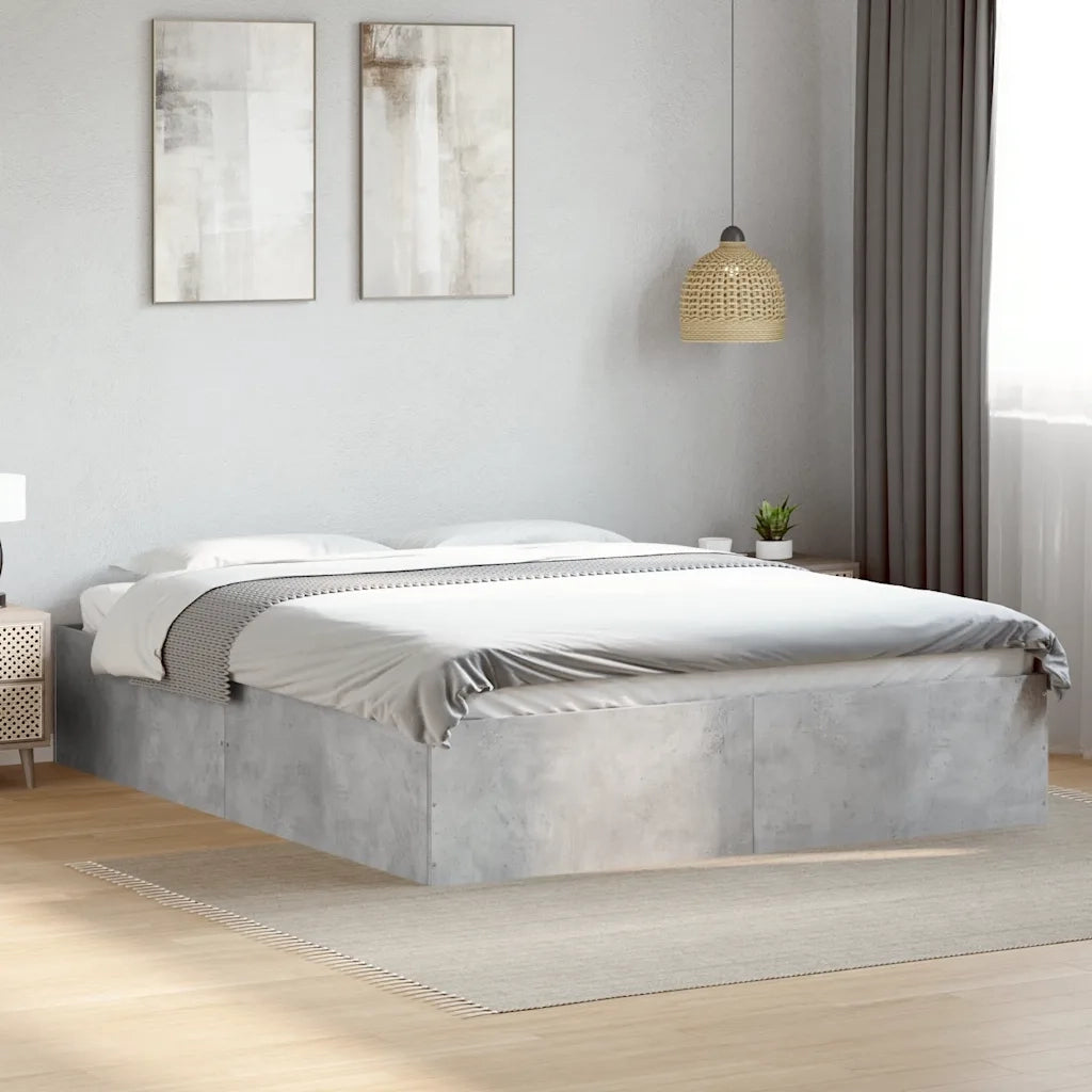 Giroletto-Struttura Letto Grigio Cemento 150x200 cm in Legno Multistrato 503579