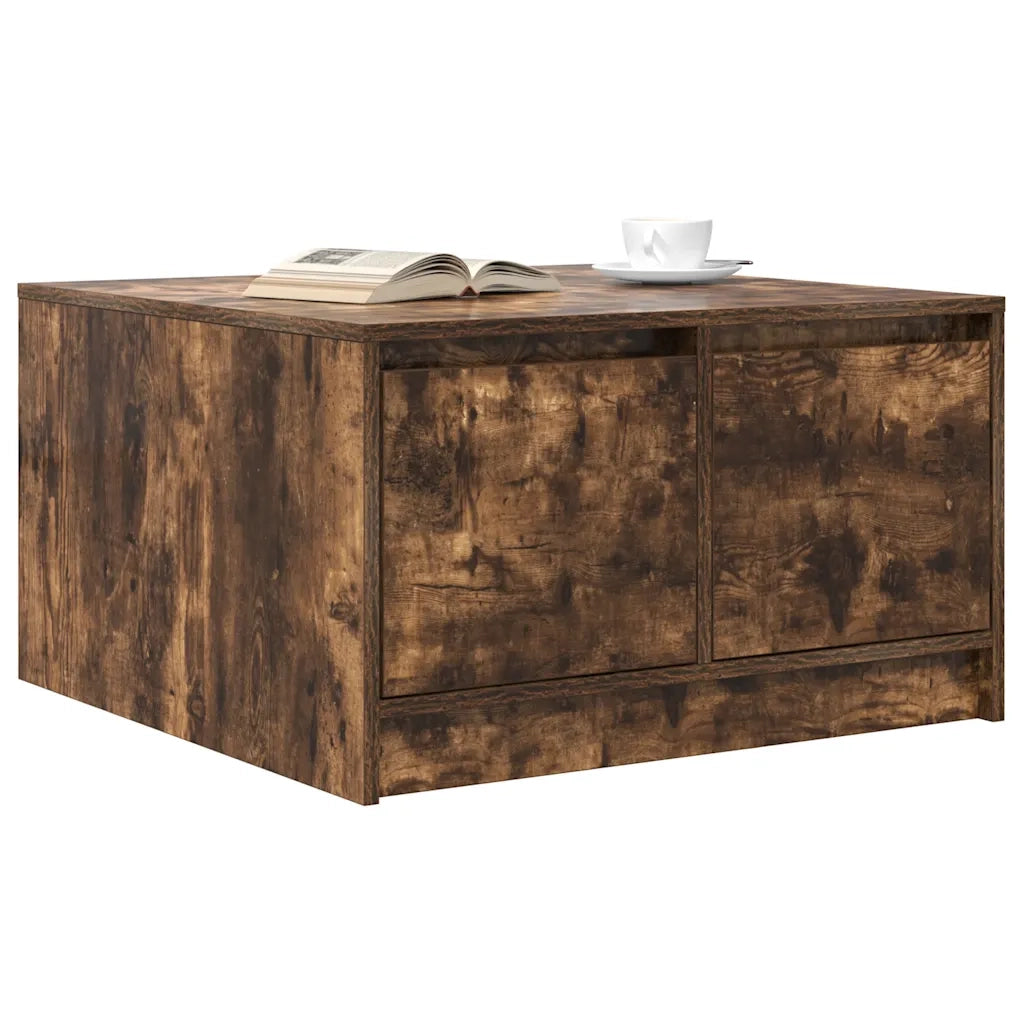 Tavolino da Salotto con Cassetti Rovere Fumo 70,5x70x40 cm 3328412