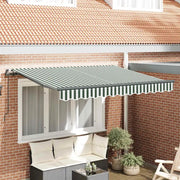 vidaXL Tenda Retrattile Verde e Bianco 250 x 200 cm