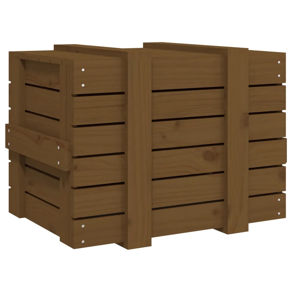 Contenitore Portaoggetti Ambra 58x40,5x42cm Legno Massello Pino 824996