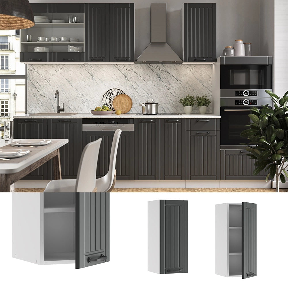 Pensile da cucina Fame-Line Antracite rustico/Bianco 30 cm Vicco