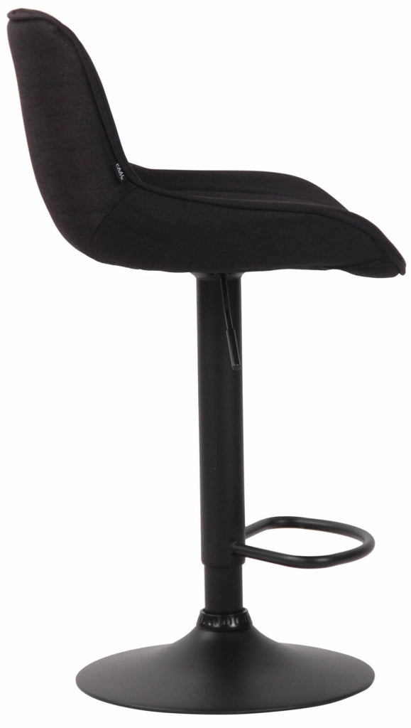 Set di 2 sgabelli da bar Lentini in tessuto nero,nero