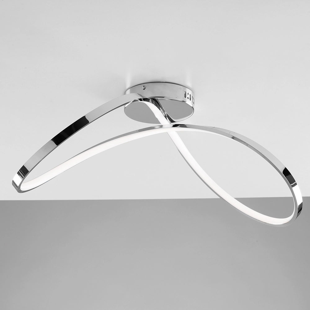 Plafoniera Moderna Luce Led Integrata Metallo e Alluminio Cromo Serie Infinity