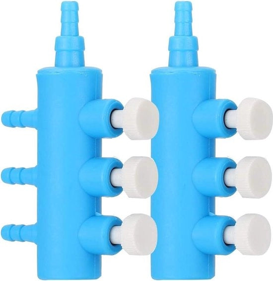 Regolatore di Flusso d'Aria per Acquario - 2 pezzi Connessione Splitter Accessori per Serbatoio per Pesci - 3 modalità