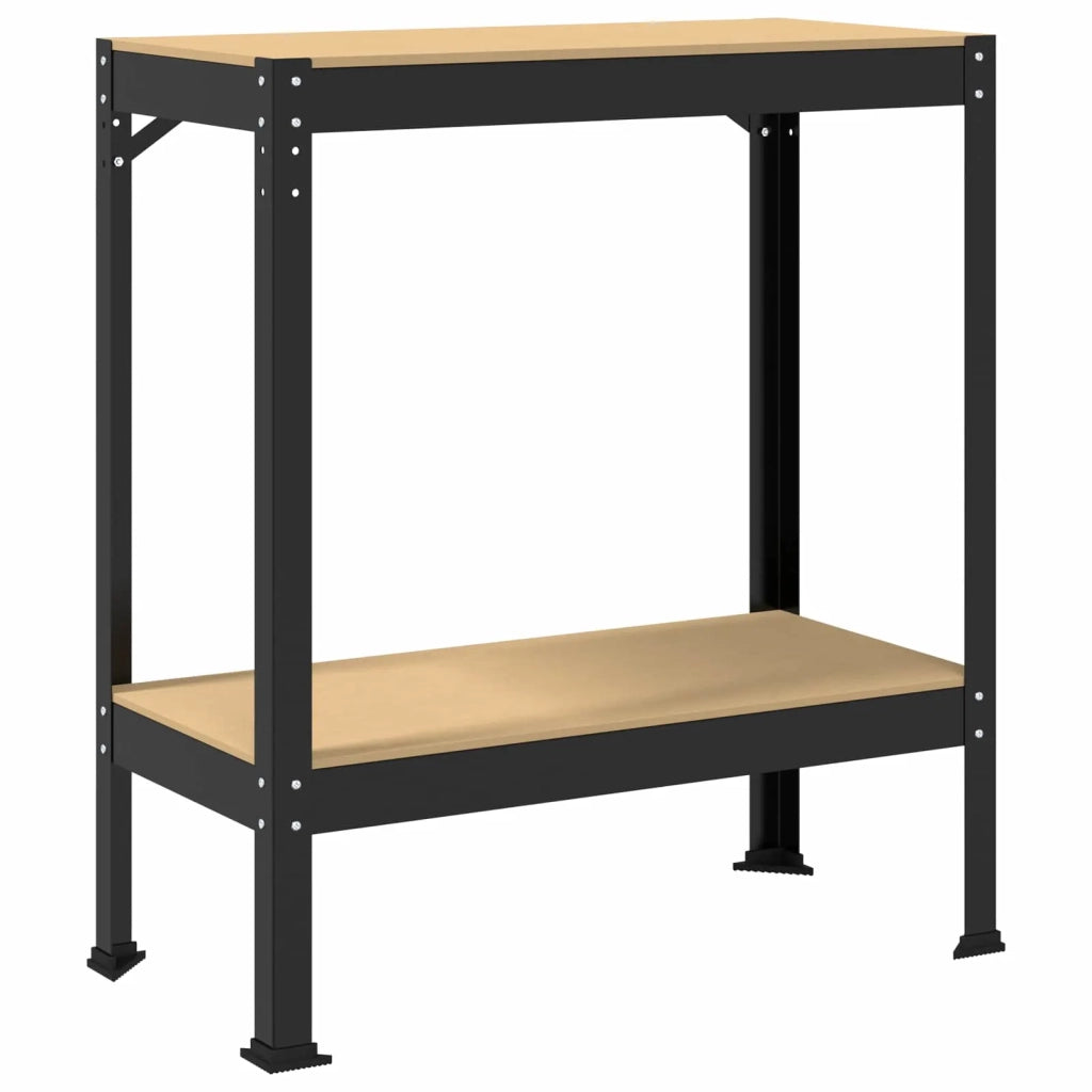 Banco da lavoro con lo scaffale Nero 81 x 41 x 91 cm