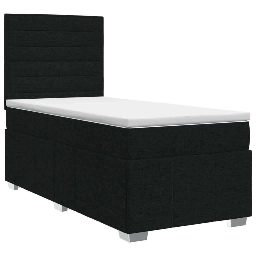 Letto box spring con materasso Nero 90 x 200 cm Tessuto 3454045