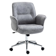 Sedia da Ufficio Ergonomica ¨C zephmum ¨C Grigio Chiaro, Microfibra, 67x69x92-102cm