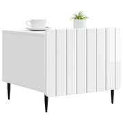 Tavolino da salotto | Tavolino da caff¨¨ | Tavolino da Soggiorno con cassetto Bianco Lucido 49 x 50 x 42 cm