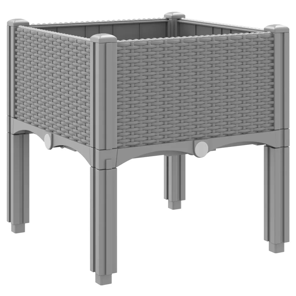 Fioriera da Giardino con Gambe Grigio Chiaro 40x40x42 cm in PP 367887