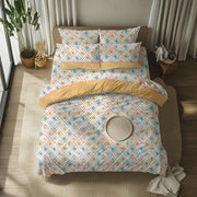 Sateneha, set Completo Letto Matrimoniale in Policotone, Giallo