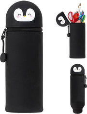 Etui per bambini, 2-in-1 borsa di silicone morbida, astuccio in piedi, contenitore per pennarelli, contenitore per ufficio cartoon, astuccio, astuccio per pennarelli