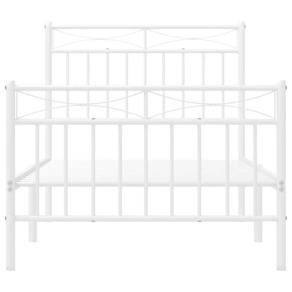 Giroletto con Testiera e Pediera-Struttura Letto Metallo Bianco 90x200 cm 564059
