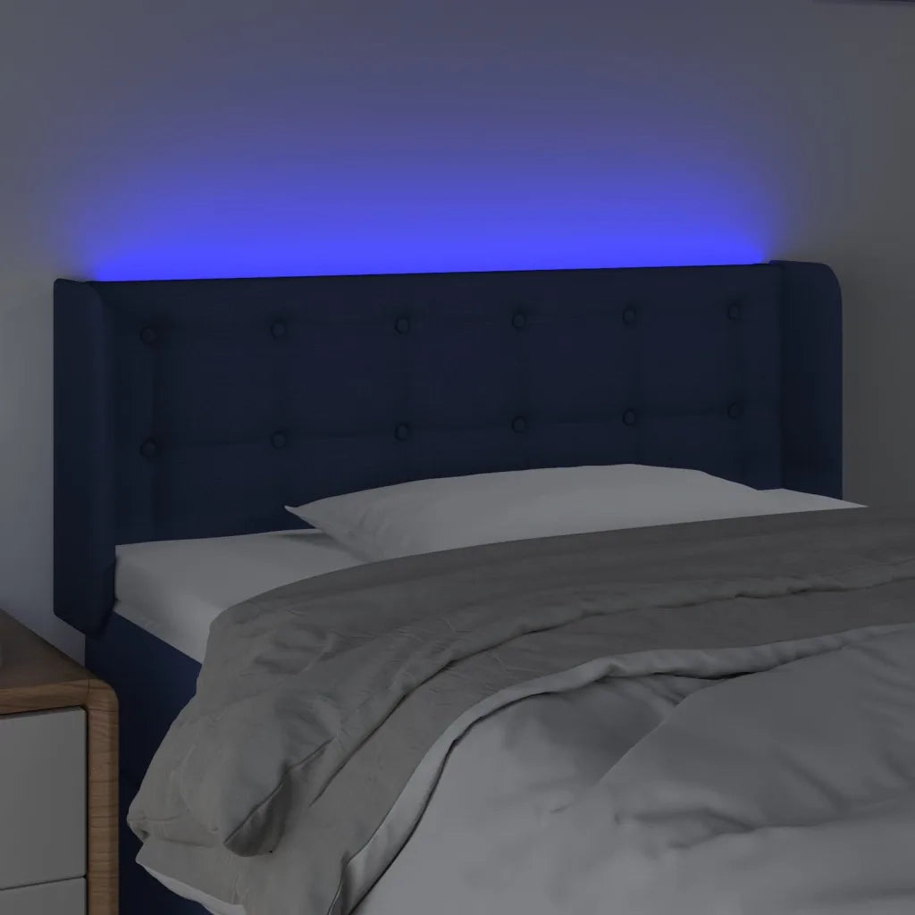 Testiera a LED Blu 83x16x78/88 cm in Tessuto 3123650