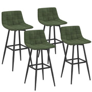 IDMarket - copia di Set di 4 sgabelli da bar MADY in velluto grigio scuro