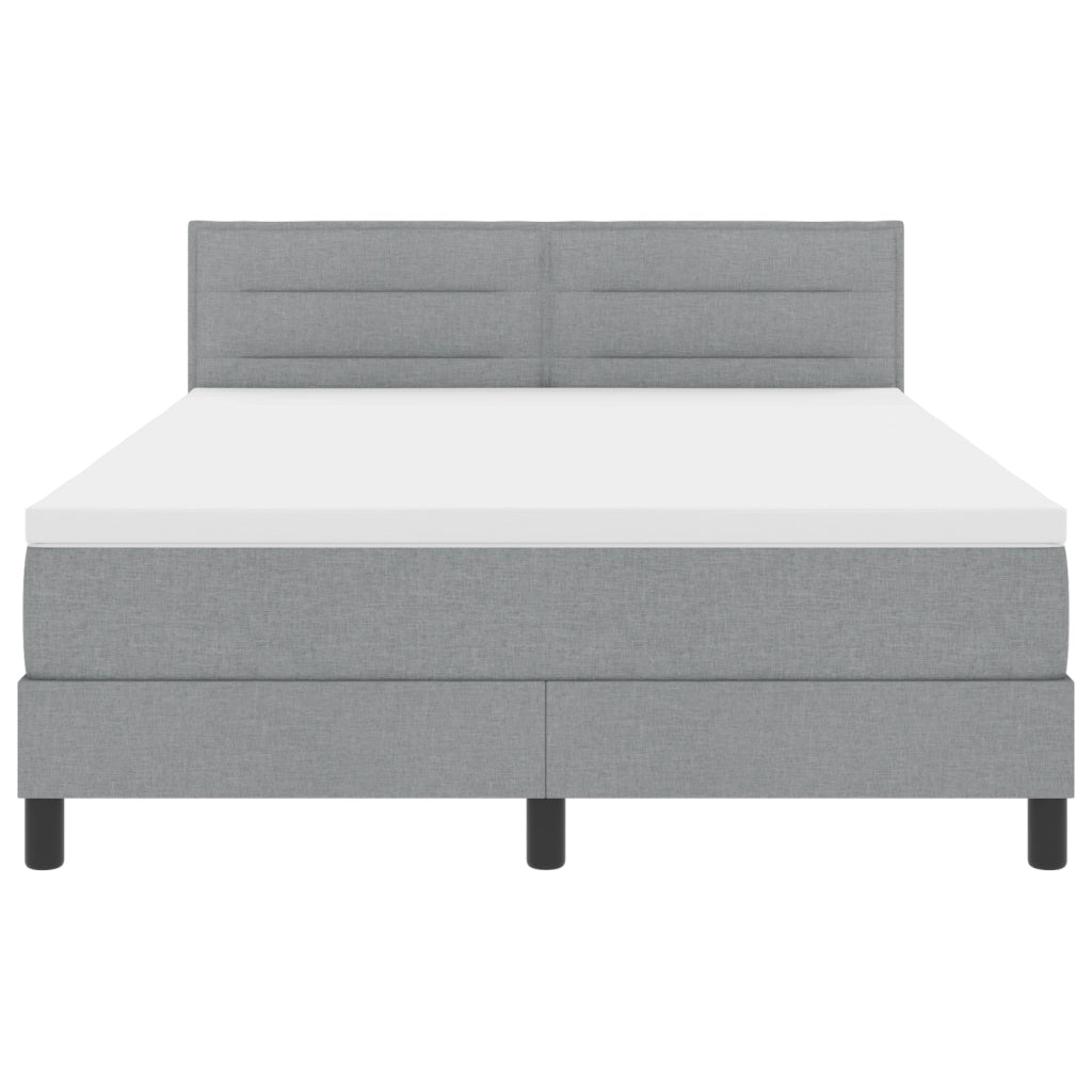 Letto Box Spring con Materasso Grigio Chiaro 140x190 cm Tessuto