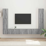 Set mobile TV 8 pcs Grigio Sonoma Legno multistrato