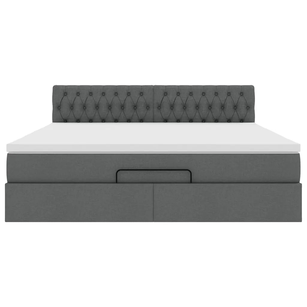 Struttura Letto Pouf con Materasso 160x200 cm in Tessuto 3312403