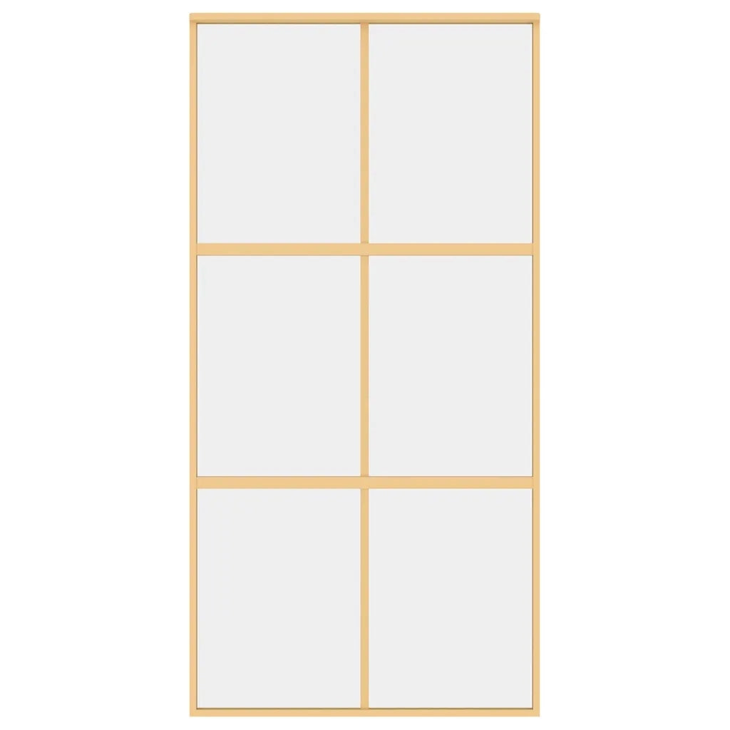 Porta Scorrevole Oro 102,5x205 Vetro Trasparente ESG Alluminio 155156