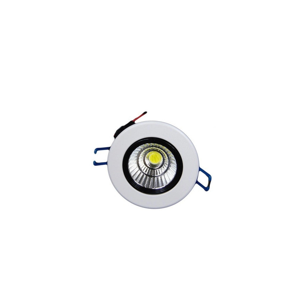 Trade Shop - Faretto Led Cob Incasso Da 3w 5w 7w 12w 20w 30w Con Molle Alette Alta Potenza - Bianco-bianco Freddo-30 Watt