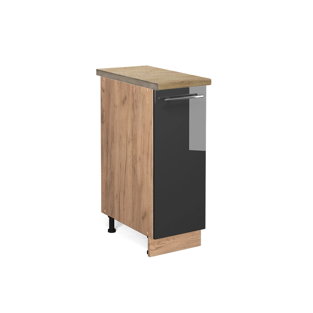 Armadio cucina dispensa alto Fame-Line Antracite lucido/Rovere dorato 30 cm, PL Rovere Vicco