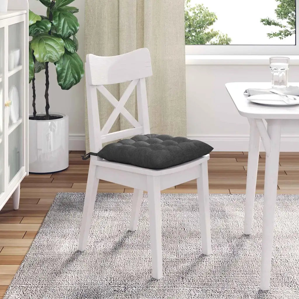 Cuscini per Seduta 4 pz | Cuscini per sedie Grigio scuro 40 x 40 x 6 cm