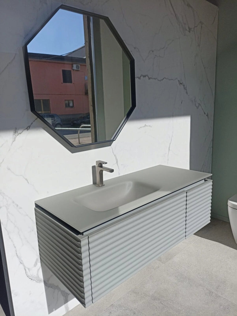 Mobile Bagno Dolcevita Grigio Pietra 120 + Specchio - Aqua