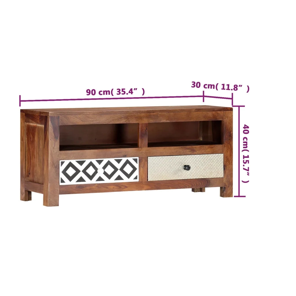Mobile Porta TV 90x30x40 cm in Legno Massello di Acacia 247734