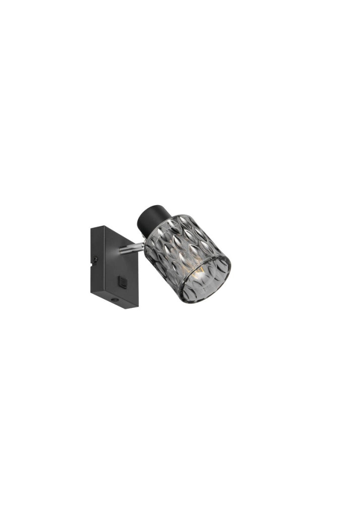 Faretto parete soffitto 1xE27 nero vetro fumé JACK RL