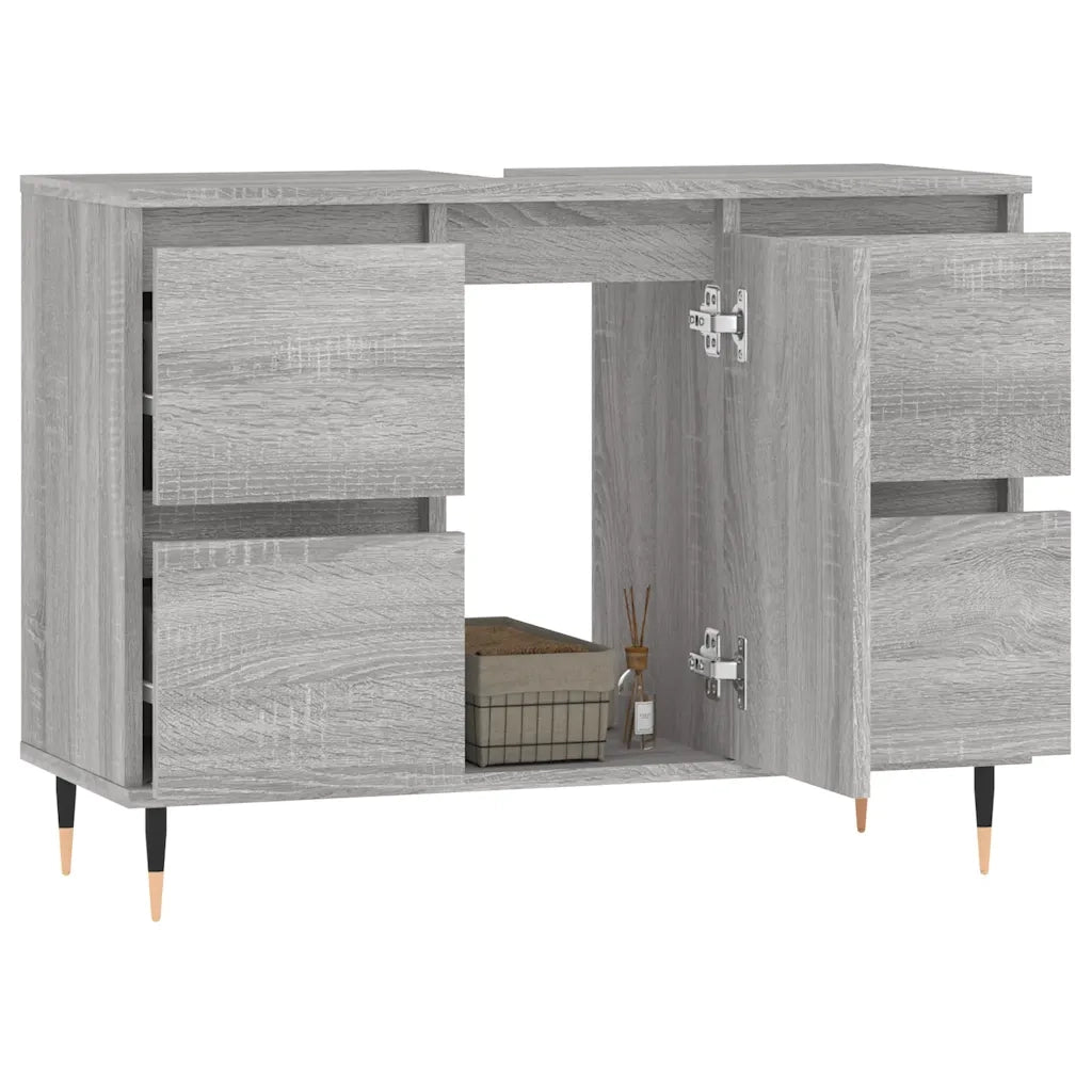 Mobile da Bagno | Armadio da bagno Grigio Sonoma 80x33x60 cm in Legno Multistrato