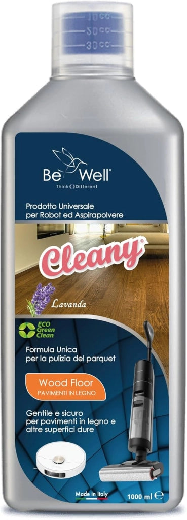 CLEANY Detergente Concentrato per Robot Lavapavimenti e Aspirazione con Igienizzante Multisurface 1000ml pulizia senza aloni e sostenibile Adatto a tutti i Robot (LAVANDA)
